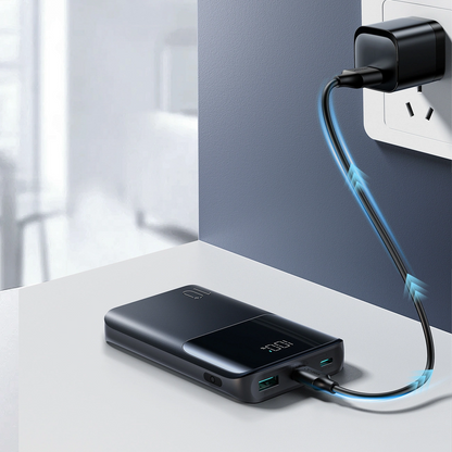 Joyroom JR-QP191 külső akkumulátor, 10000mAh, 22.5W, QC + PD, 1 x USB-A - 2 x USB-C, Fekete