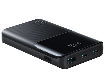 Joyroom JR-QP191 külső akkumulátor, 10000mAh, 22.5W, QC + PD, 1 x USB-A - 2 x USB-C, Fekete