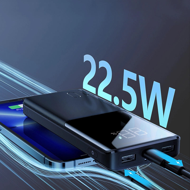 Joyroom JR-QP191 külső akkumulátor, 10000mAh, 22.5W, QC + PD, 1 x USB-C - 2 x USB-A, Fekete