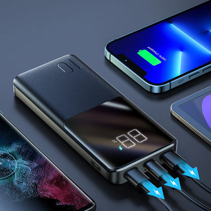 Joyroom JR-QP191 külső akkumulátor, 10000mAh, 22.5W, QC + PD, 1 x USB-C - 2 x USB-A, Fekete