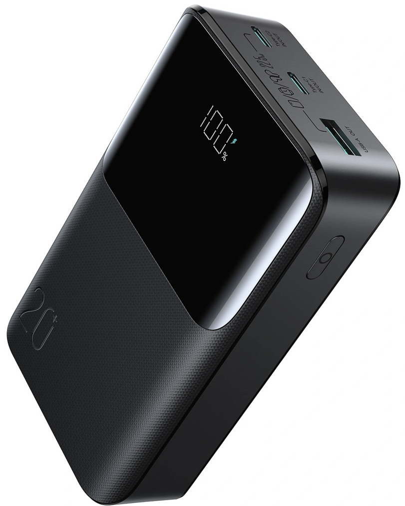 Joyroom JR-QP192 külső akkumulátor, 20000mAh, 22.5W, QC + PD, 1 x USB-A - 2 x USB-C, Fekete
