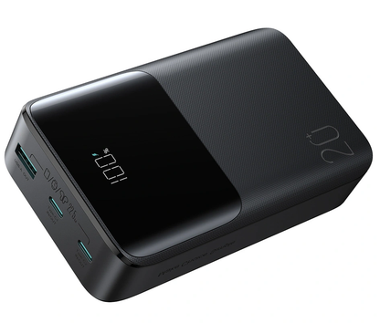 Joyroom JR-QP192 külső akkumulátor, 20000mAh, 22.5W, QC + PD, 1 x USB-A - 2 x USB-C, Fekete