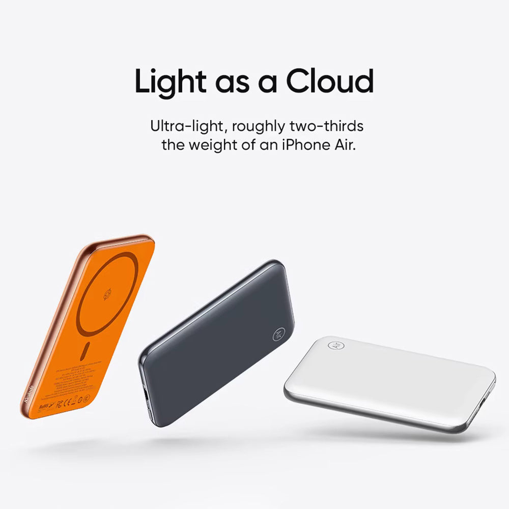 McDodo MC-2931 Meta Air vezeték nélküli külső akkumulátor, 5000mAh, 20W, PD + FQI, 1 x QI - 1 x USB-C, fekete