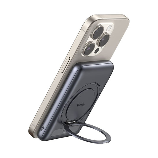 McDodo MC-8361 Meta vezeték nélküli külső akkumulátor, 5000mAh, 20W, PD + FQI, 1 x QI - 1 x USB-C, szürke