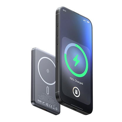 McDodo MC-4641 Meta vezeték nélküli külső akkumulátor, 5000mAh, 20W, PD + FQI, 1 x QI - 1 x USB-C, Fekete