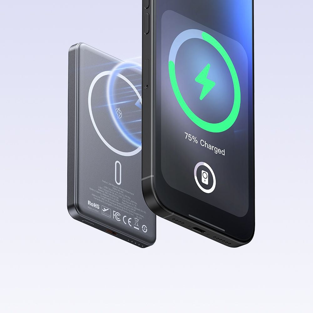 McDodo MC-4641 Meta vezeték nélküli külső akkumulátor, 5000mAh, 20W, PD + FQI, 1 x QI - 1 x USB-C, Fekete