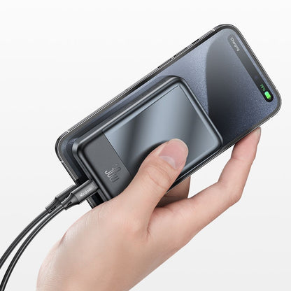 McDodo MC-5931 Ambilight Wireless External Battery, 10000mAh, 30W, PD + FQI, 1 x QI - 1 x USB-C, Black