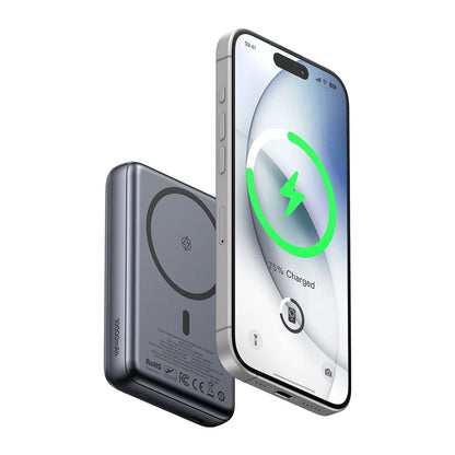 McDodo MC-8371 Meta vezeték nélküli külső akkumulátor, 10000mAh, 20W, PD + FQI, 1 x QI - 1 x USB-C, Szürke