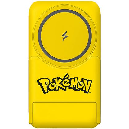 OTL Pokemon Pikatchu vezeték nélküli külső akkumulátor, 5000mAh, 20W, PD + FQI, 1 x QI - 1 x USB-C, sárga PK1191