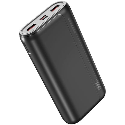 Külső akkumulátor XO Design PR127, 20000mAh, 22.5W, QC + PD, 1 x USB-C - 2 x USB-A, Fekete