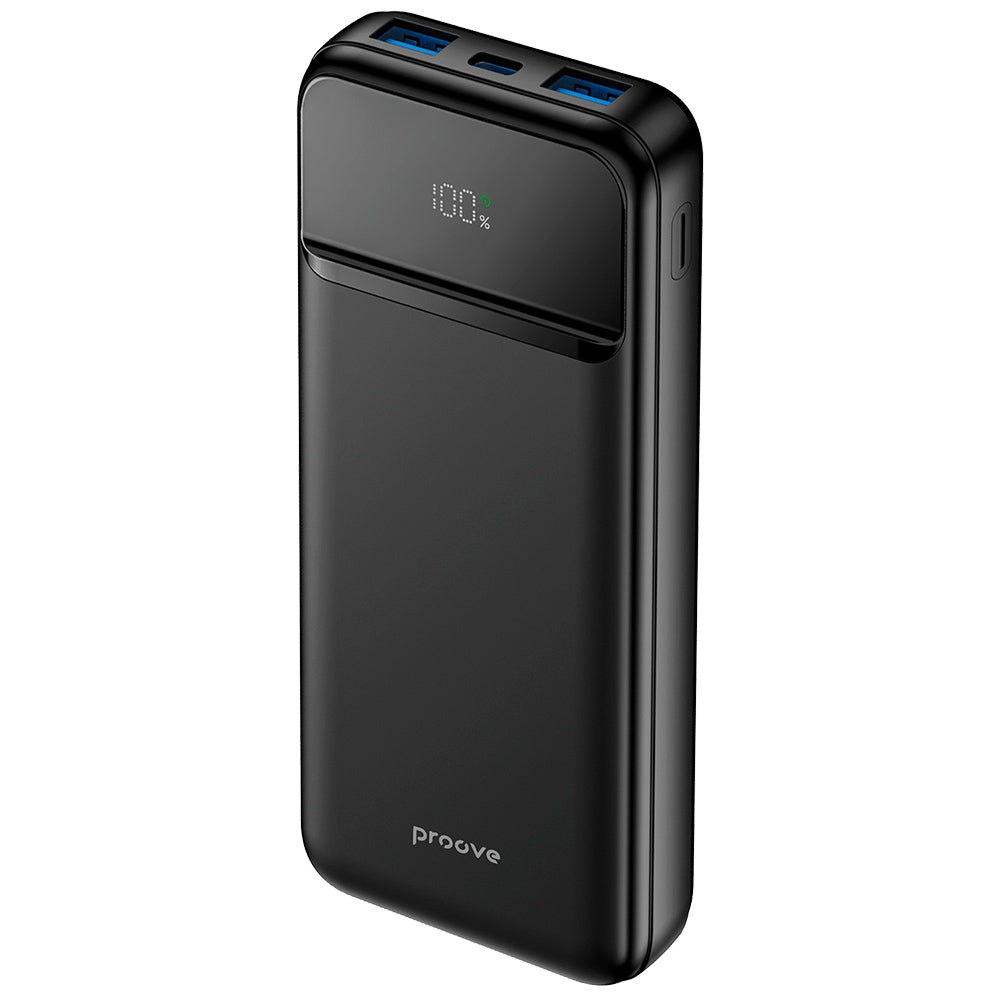 Proove Illuminator 2 külső akkumulátor, 10000mAh, 22.5W, QC + PD, 2 x USB-A - 1 x USB-C, Fekete PBIP10212201