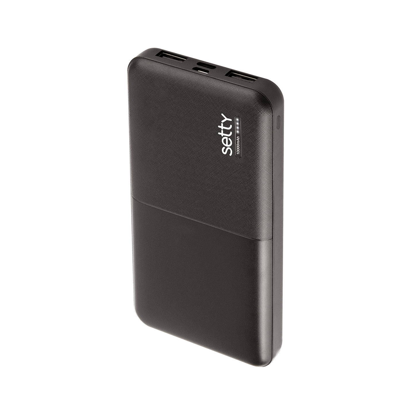 Setty külső akkumulátor, 10000mAh, 10W, 2 x USB-A, Fekete
