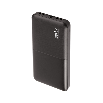 Setty külső akkumulátor, 10000mAh, 10W, 2 x USB-A, Fekete
