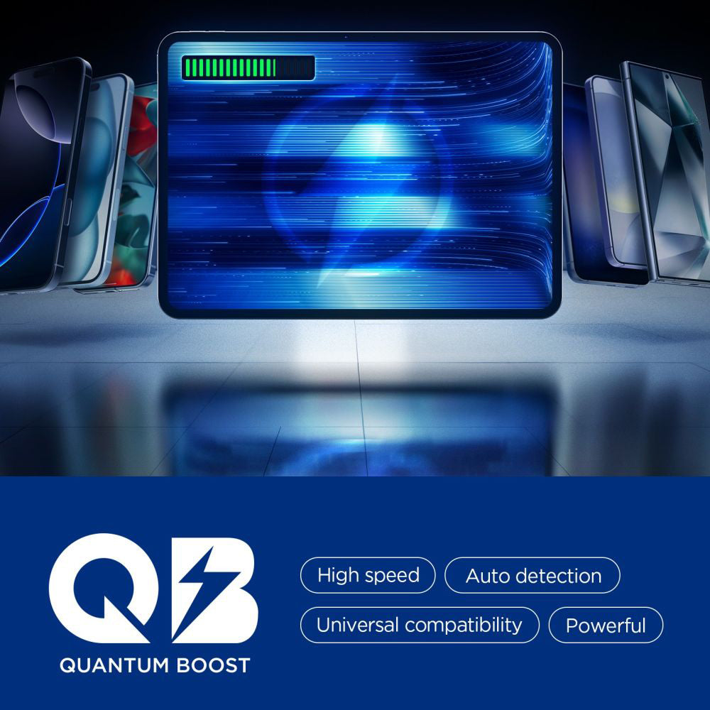 Spigen külső akkumulátor, 30000mAh, 30W, QC + PD, 1 x USB-A - 2 x USB-C, Fekete