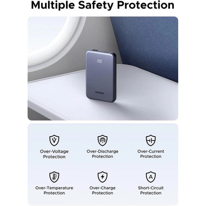 UGREEN 75131B külső akkumulátor, 10000mAh, 22.5W, QC + PD, 1 x USB-A - 1 x USB-C, szürke