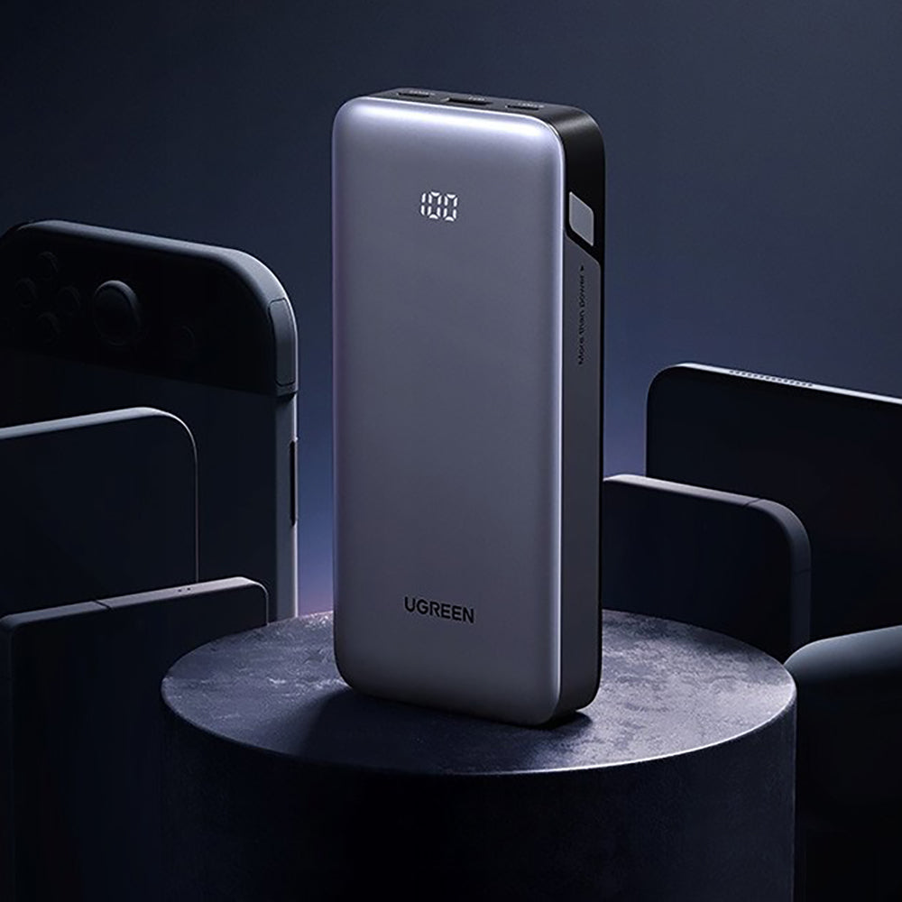UGREEN Nexode PB532 külső akkumulátor (55989B), 20000mAh, 30W, QC + PD, 1 x USB-A - 2 x USB-C, Szürke