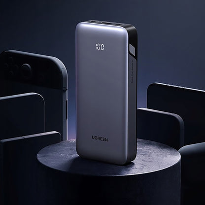 UGREEN Nexode PB532 külső akkumulátor (55989B), 20000mAh, 30W, QC + PD, 1 x USB-A - 2 x USB-C, Szürke