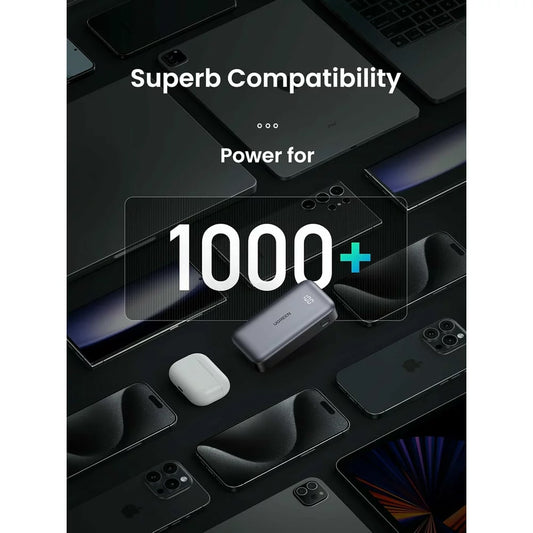 UGREEN PB502 külső akkumulátor, 10000mAh, 30W, QC + PD, 1 x USB-A - 1 x USB-C, szürke