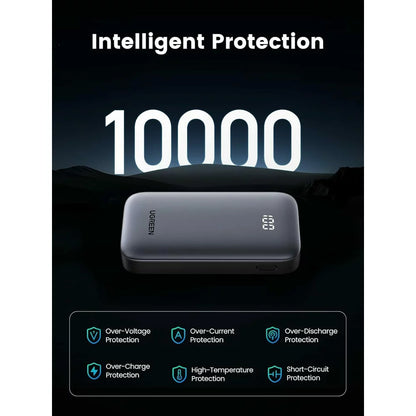 UGREEN PB502 külső akkumulátor, 10000mAh, 30W, QC + PD, 1 x USB-A - 1 x USB-C, szürke