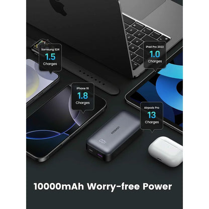 UGREEN PB502 külső akkumulátor, 10000mAh, 30W, QC + PD, 1 x USB-A - 1 x USB-C, szürke