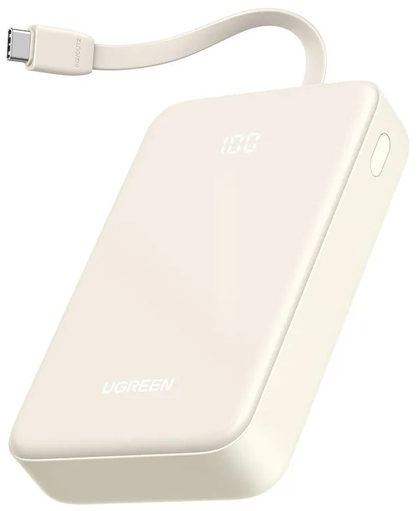 UGREEN PB521 külső akkumulátor, 20000mAh, 30W, QC + PD, 1 x USB-A - 2 x USB-C, Fehér