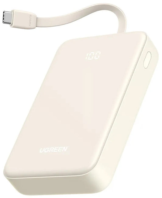 UGREEN PB521 külső akkumulátor, 20000mAh, 30W, QC + PD, 1 x USB-A - 2 x USB-C, Fehér
