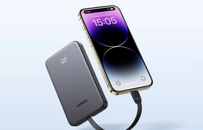 UGREEN PB526 (75161B) külső akkumulátor, 10000mAh, 20W, QC + PD, 1 x USB-A - 2 x USB-C, Szürke