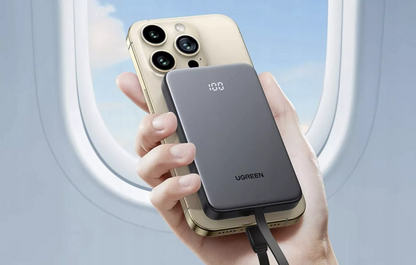 UGREEN PB526 (75161B) külső akkumulátor, 10000mAh, 20W, QC + PD, 1 x USB-A - 2 x USB-C, Szürke