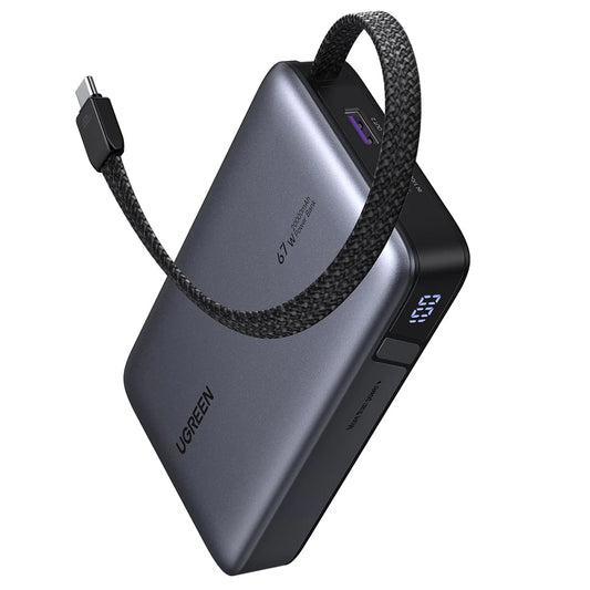UGREEN PB550 külső akkumulátor, 20000mAh, 67W, QC + PD, 1 x USB-A - 2 x USB-C, szürke