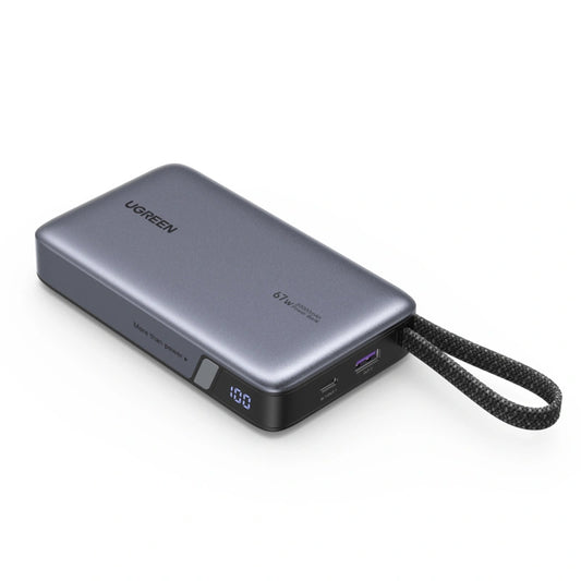 UGREEN PB550 külső akkumulátor, 20000mAh, 67W, QC + PD, 1 x USB-A - 2 x USB-C, szürke
