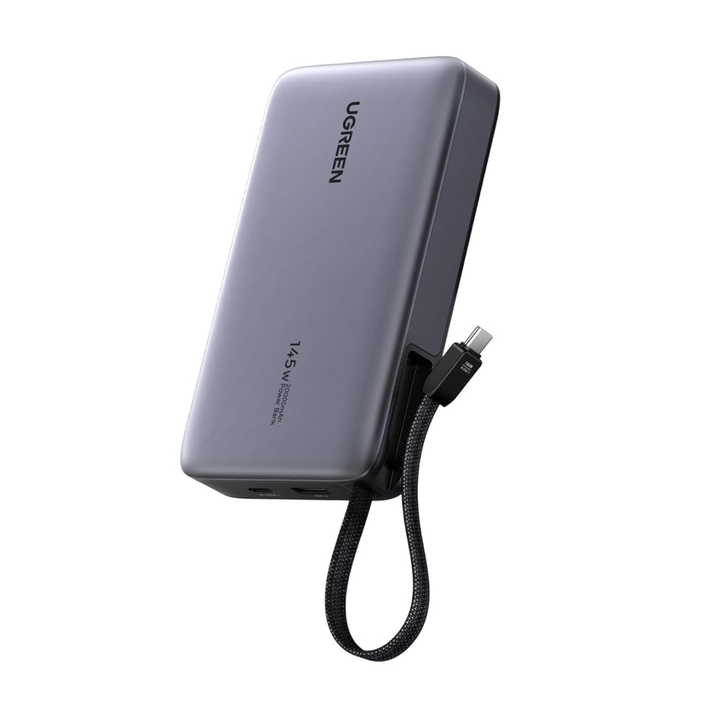 UGREEN PB551 külső akkumulátor (55992B), 20000mAh, 145W, QC + PD, 1 x USB-A - 2 x USB-C, szürke