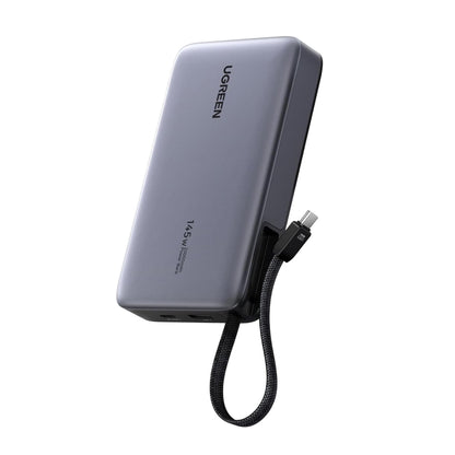 UGREEN PB551 külső akkumulátor (55992B), 20000mAh, 145W, QC + PD, 1 x USB-A - 2 x USB-C, szürke