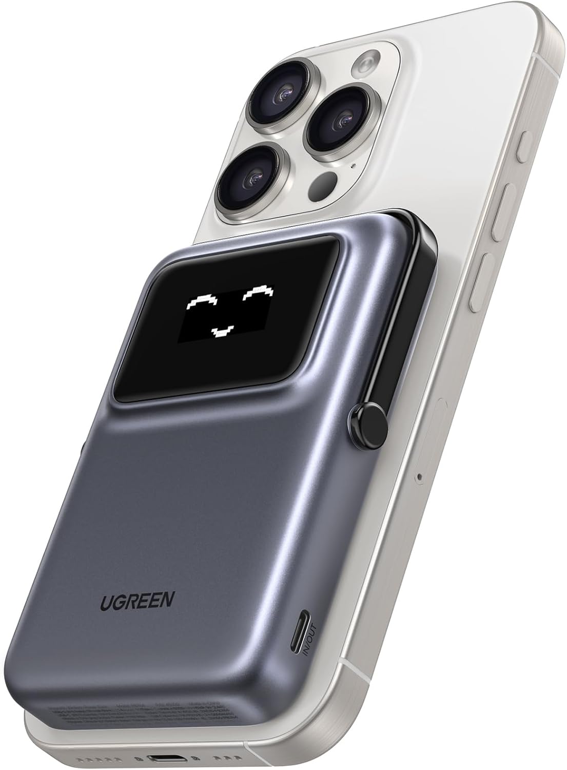 UGREEN PB572 Uno vezeték nélküli külső akkumulátor, 10000mAh, 20W, PD + FQI, 1 x QI - 1 x USB-C, Szürke