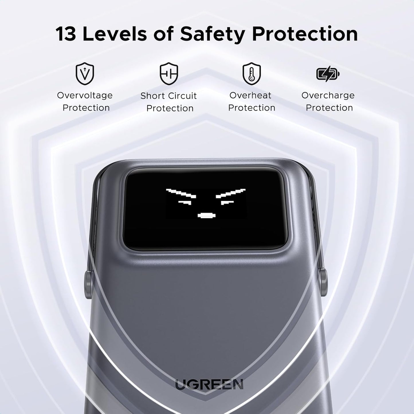 UGREEN PB572 Uno vezeték nélküli külső akkumulátor, 10000mAh, 20W, PD + FQI, 1 x QI - 1 x USB-C, Szürke