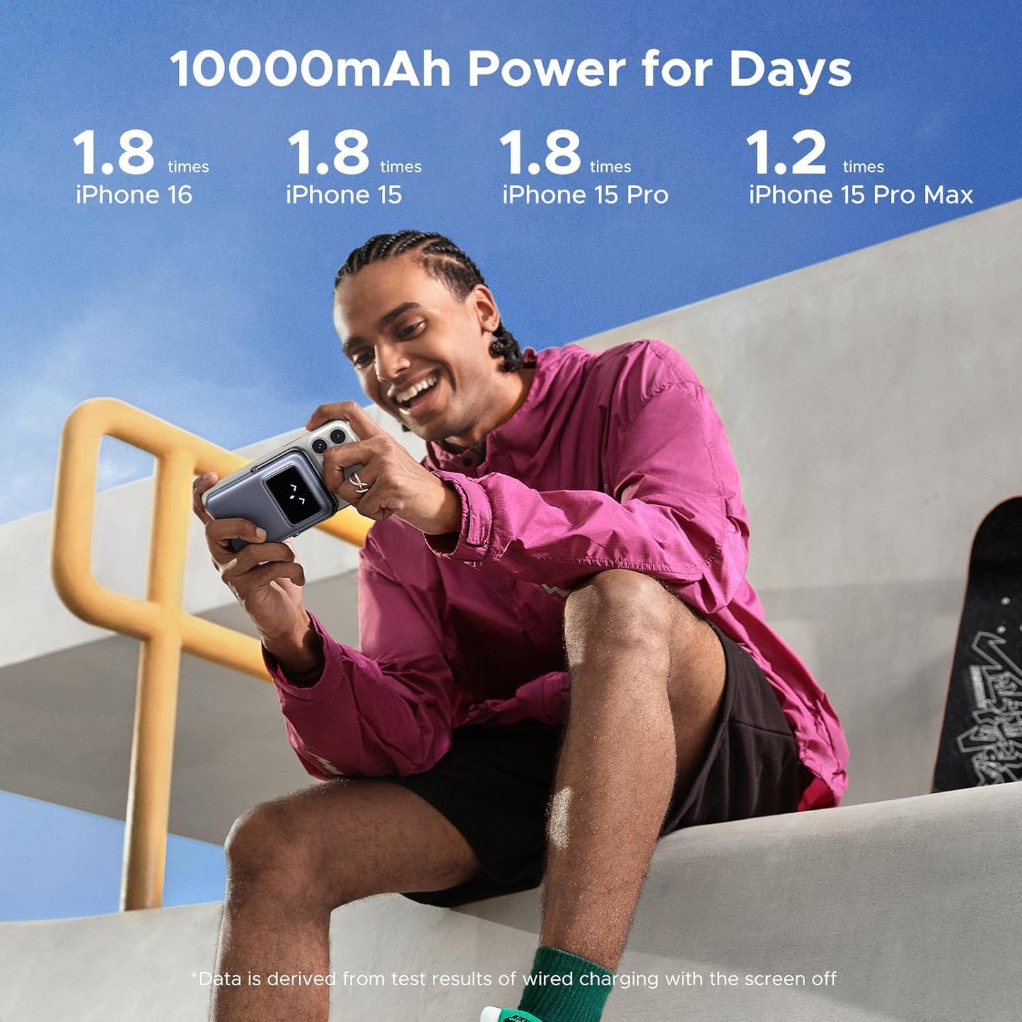UGREEN PB572 Uno vezeték nélküli külső akkumulátor, 10000mAh, 20W, PD + FQI, 1 x QI - 1 x USB-C, Szürke