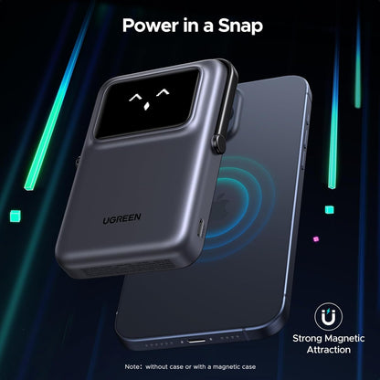 UGREEN PB572 Uno vezeték nélküli külső akkumulátor, 10000mAh, 20W, PD + FQI, 1 x QI - 1 x USB-C, Szürke