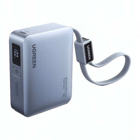 UGREEN PB584 külső akkumulátor (75173B), 10000mAh, 33W, QC + PD, 1 x USB-A - 2 x USB-C, Kék