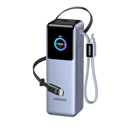 UGREEN PB728 (75702B) külső akkumulátor, 25000mAh, 200W, QC + PD, 1 x USB-A - 3 x USB-C, Szürke