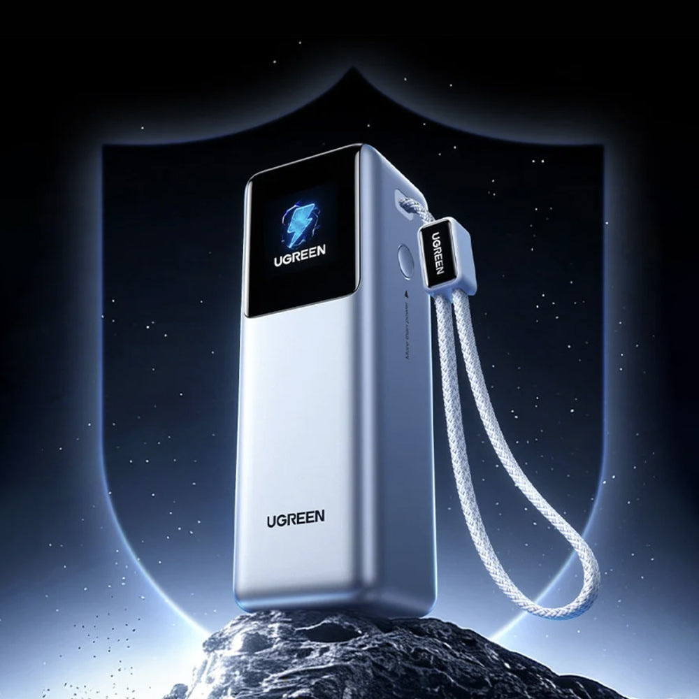UGREEN PB728 (75702B) külső akkumulátor, 25000mAh, 200W, QC + PD, 1 x USB-A - 3 x USB-C, Szürke