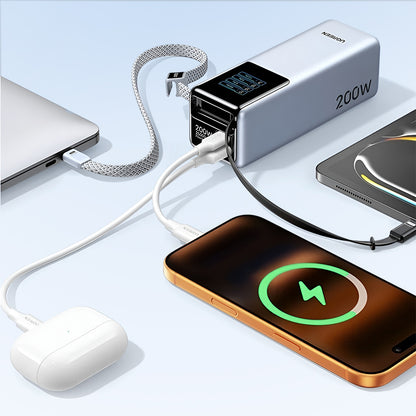 UGREEN PB728 (75702B) külső akkumulátor, 25000mAh, 200W, QC + PD, 1 x USB-A - 3 x USB-C, Szürke
