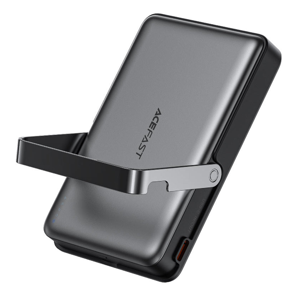 Acefast M17 vezeték nélküli külső akkumulátor, 10000mAh, 22.5W, PD + FQI, 1 x QI - 1 x USB-C, Fekete