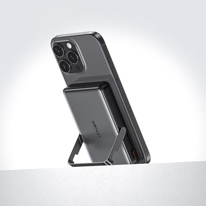 Acefast M17 vezeték nélküli külső akkumulátor, 10000mAh, 22.5W, PD + FQI, 1 x QI - 1 x USB-C, Fekete