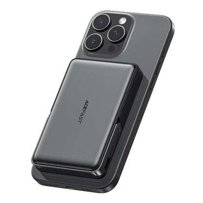 Acefast M17 vezeték nélküli külső akkumulátor, 10000mAh, 22.5W, PD + FQI, 1 x QI - 1 x USB-C, Fekete