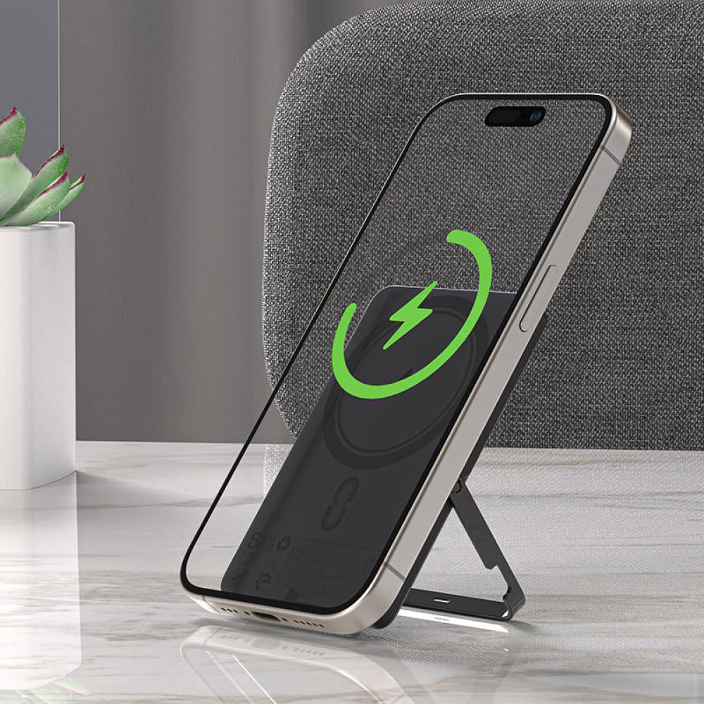 Acefast M17 vezeték nélküli külső akkumulátor, 10000mAh, 22.5W, PD + FQI, 1 x QI - 1 x USB-C, Fekete