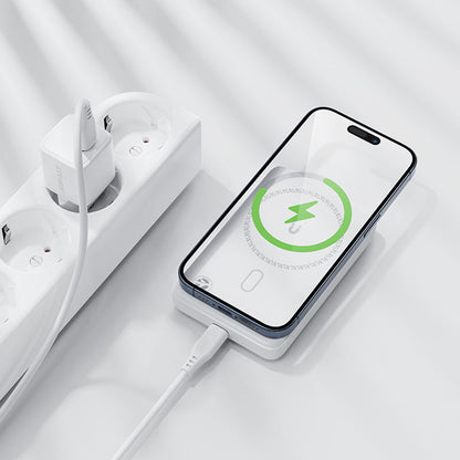 Acefast M26 vezeték nélküli külső akkumulátor, 10000mAh, 20W, PD + FQI, 1 x QI - 1 x USB-C, Fehér