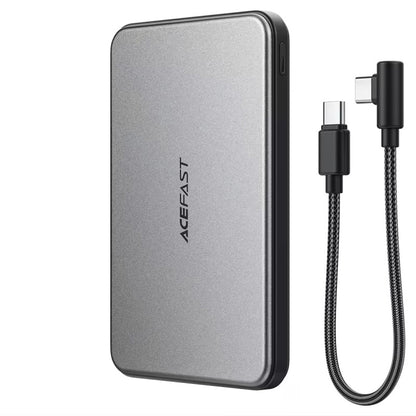 Vezeték nélküli külső akkumulátor Acefast M30, 5000mAh, 20W, PD + FQI, 1 x QI - 2 x USB-C, Fekete