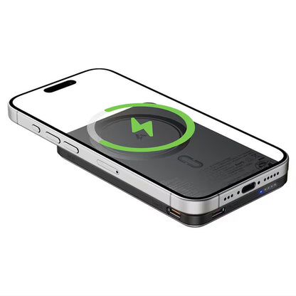 Vezeték nélküli külső akkumulátor Acefast M30, 5000mAh, 20W, PD + FQI, 1 x QI - 2 x USB-C, Fekete