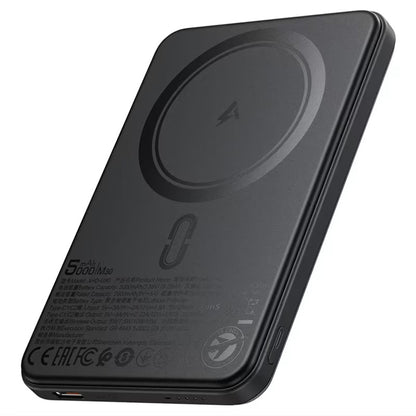 Vezeték nélküli külső akkumulátor Acefast M30, 5000mAh, 20W, PD + FQI, 1 x QI - 2 x USB-C, Fekete