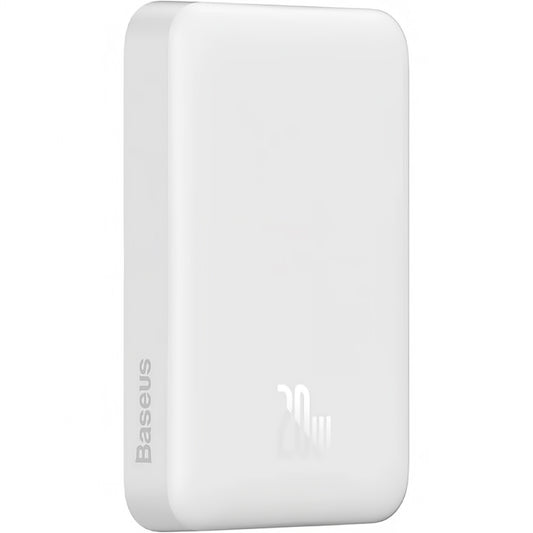 Külső vezeték nélküli akkumulátor Baseus Magnetic Mini, 10000mAh, 20W, PD + FQI, 1 x QI - 1 x USB-C, Fehér PPCX07002