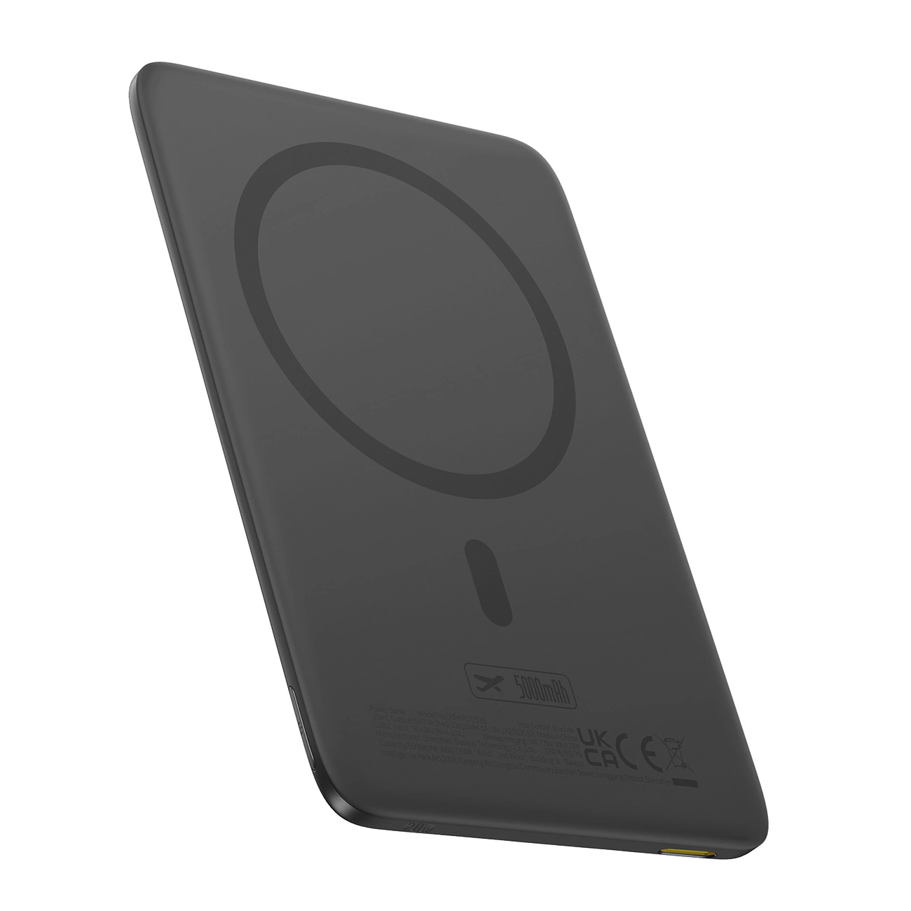 Baseus PicoGo AM41 Wireless External Battery, 5000mAh, 20W, PD + FQI, 1 x QI - 1 x USB-C, Black